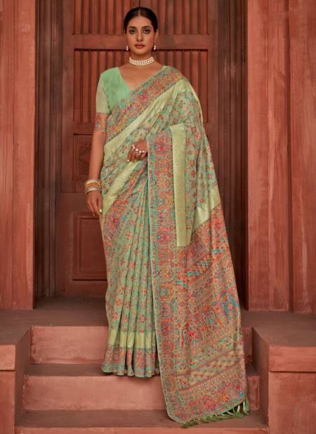 Pista Colour MANJULA AARADHYA 3 Heavy Wedding Wear Designer Silk Saree Collection 3275-A